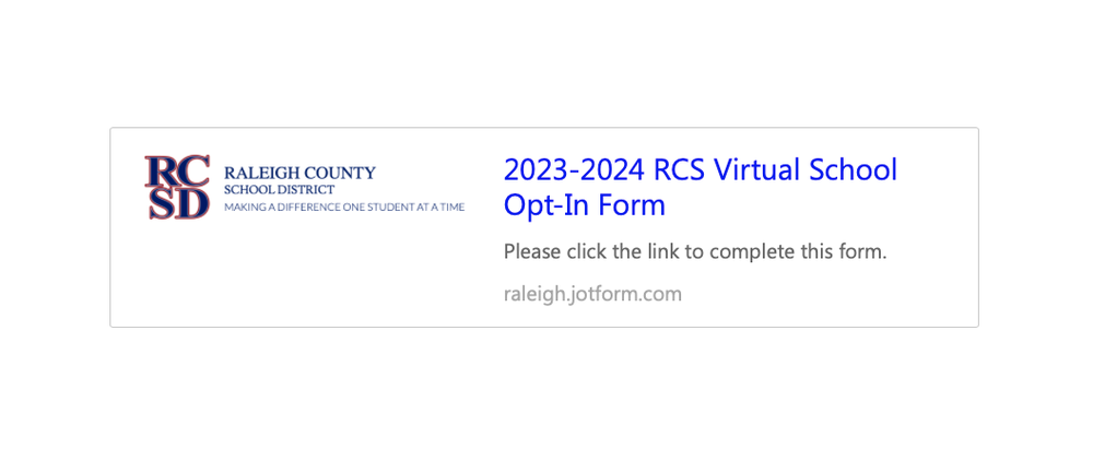 2023-2024 Raleigh County School District, Virtual School Application